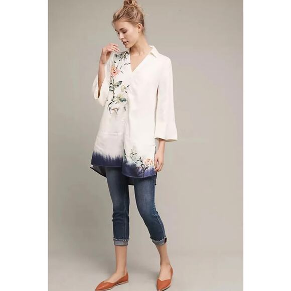 Anthropologie Tops - MAEVE | Anthropologie Watercolors Floral tunic